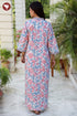 60’s Cotton Full Sleeved Kaftan In Floral Print
