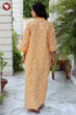 60’s Cotton V-Neck Full Sleeved Kaftan In Floral Print