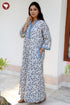 60’s Cotton Full Sleeved Kaftan In Floral Print