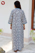60’s Cotton Full Sleeved Kaftan In Floral Print