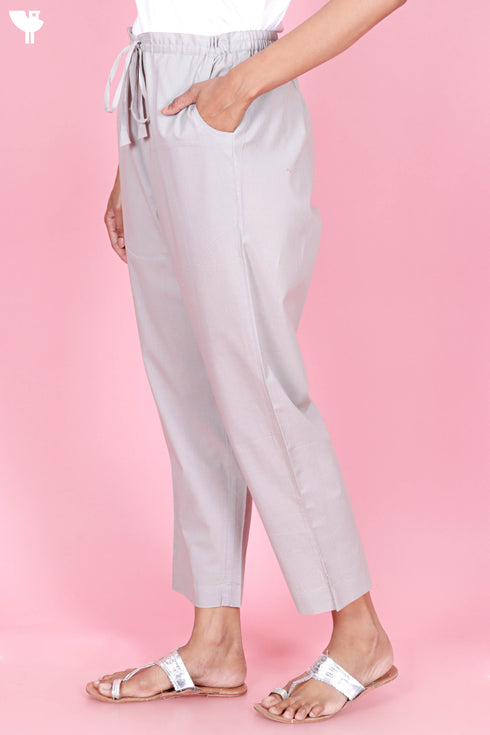 Cambric Cotton Pants in Slate Grey