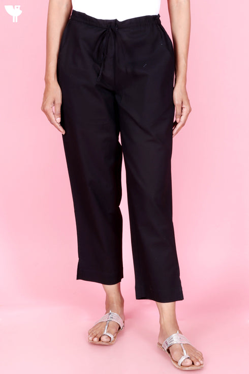 Cambric Cotton Pants In Black