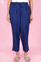 Cambric Cotton Pants In Denim Blue