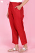 Cambric Cotton Pants In Red
