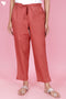 Cambric Cotton Pants In Brick Red