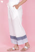 Cambric Cotton Palazzo Pin-Tucked Pants In White