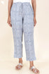 Cambric Cotton Straight Pants In Block Print