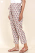 Cambric Cotton Straight Pants In Block Print