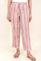 Cambric Cotton Pant In Striped Block Print