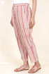 Cambric Cotton Pant In Striped Block Print