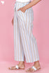 Cambric Cotton Pants In Striped Block Print