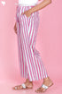 Cambric Cotton Pants In Striped Block Print