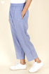 Chambray Cotton Pant In Blue Melange