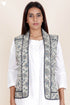Cambric Cotton Quilted Vest In Floral Block Print