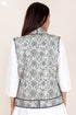 Cambric Cotton Quilted Vest In Floral Block Print