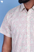 Regular Fit Cambric Cotton Men’s Half Sleeved Shirt In Block Print