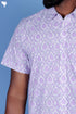 Regular Fit Cotton Men’s Half Sleeved Shirt In Block Print