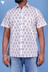 Cotton Men’s Half Sleeved Shirt In Block Print