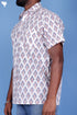 Cotton Men’s Half Sleeved Shirt In Block Print