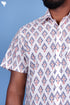 Cotton Men’s Half Sleeved Shirt In Block Print