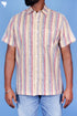 Lyocell Multicolour Men’s Half Sleeved Shirt In Block Print