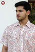 Regular Fit Lyocell Men’s Half Sleeved Shirt in Block Print