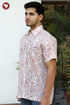 Regular Fit Lyocell Men’s Half Sleeved Shirt in Block Print