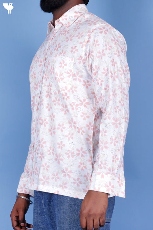 Lyocell Men’s Full Sleeved Shirt In Block Print