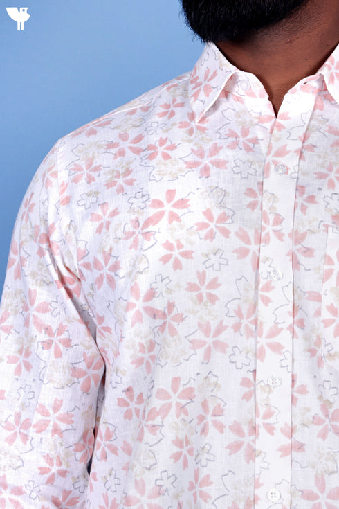 Lyocell Men’s Full Sleeved Shirt In Block Print