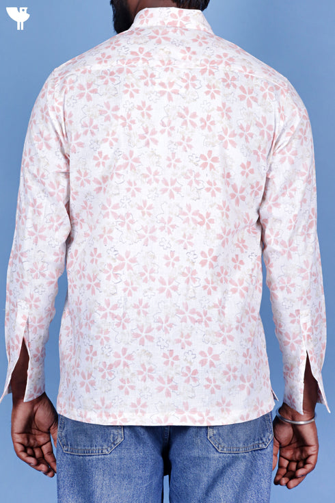 Lyocell Men’s Full Sleeved Shirt In Block Print