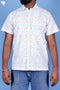 Regular Fit Cotton Men’s Half Sleeved Shirt In Block Print