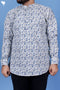 Regular Fit Cotton Men’s Short Kurta In Floral Print