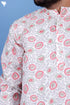 Regular Fit Cotton Men’s Short Kurta In Floral Block Print