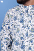 Regular Fit Cotton Men’s Short Kurta In Floral Print