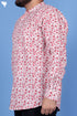 Regular Fit Cotton Men’s Short Kurta In Floral Print