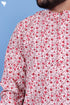 Regular Fit Cotton Men’s Short Kurta In Floral Print