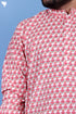 Regular Fit Cotton Men’s Short Kurta In Floral Print