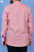 Regular Fit Cotton Men’s Short Kurta In Floral Print