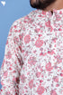 Regular Fit Cotton Men’s Short Kurta In Floral Print