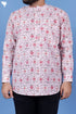 Regular Fit Cotton Men’s Short Kurta In Floral Print