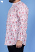 Regular Fit Cotton Men’s Short Kurta In Floral Print