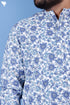Regular Fit Cotton Men’s Short Kurta In Floral Print