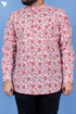 Regular Fit Cotton Men’s Short Kurta In Floral Print