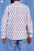 Cotton Men’s Short Kurta In Floral Block Print