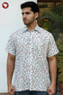 Regular Fit Cotton Satin Men’s Half Sleeved Shirt In Block Print