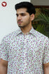 Regular Fit Cotton Satin Men’s Half Sleeved Shirt In Block Print