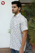 Regular Fit Cotton Satin Men’s Half Sleeved Shirt In Block Print