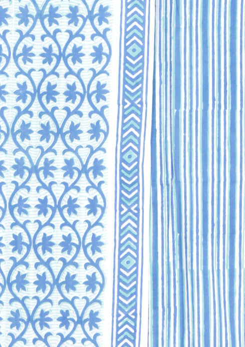 Cotton Dress Material With Kota Dupatta in Block Print