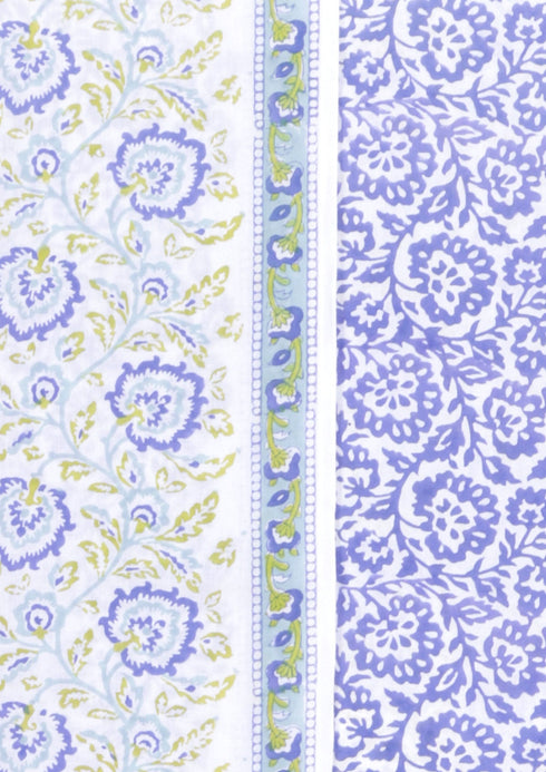 Cambric Cotton Dress Material With Kota Dupatta in Block Print