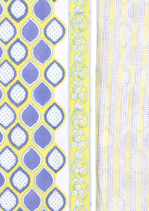 Cambric Cotton Dress Material With Kota Dupatta in Block Print